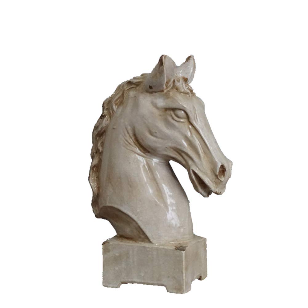 Amazon.co.jp: 馬の彫刻、セラミックの馬の胸像モデルコルツヘッド